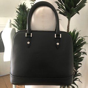 Brooks Brothers Handbag, Dome Satchel, Black Leather.